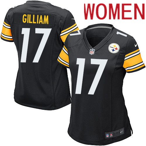Women Pittsburgh Steelers #17 Joe Gilliam Nike Black Game NFL Jersey